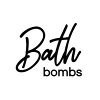 Bath Bombs vinyl label black